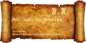 Mátyási Montika névjegykártya